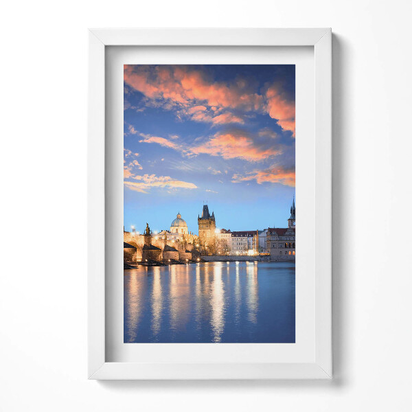 Tablou living cu rama decorativ Peisaj urban seara