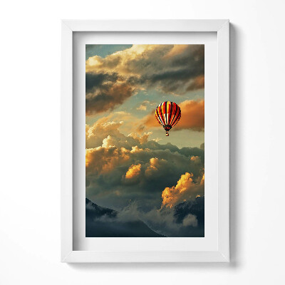 Tablou living cu rama decorativ Zbor cu balonul printre nori
