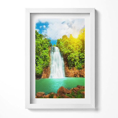 Tablou rama decorativ Peisaj cu o cascadă printre verdeață