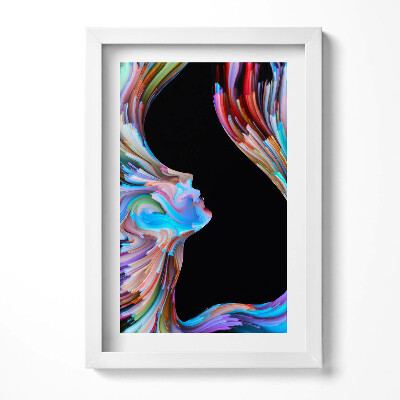 Tablou living cu rama decorativ Față colorată abstractă