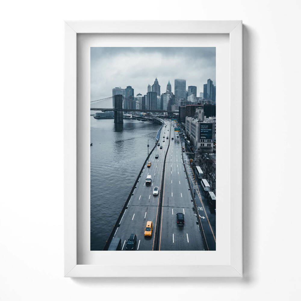 Tablou rama decorativ Strada orașului din vedere de pasăre