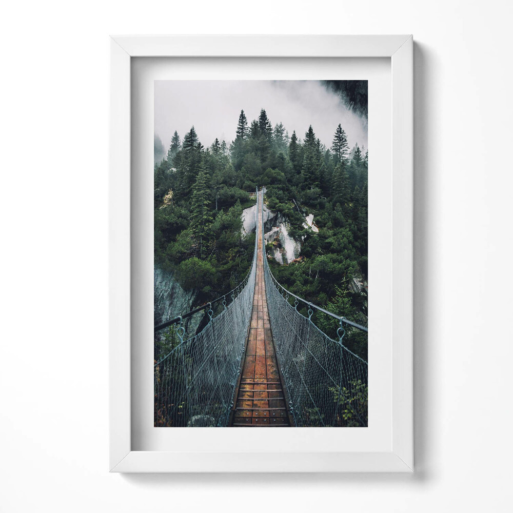 Tablou rama decorativ Pod suspendat peste pădure