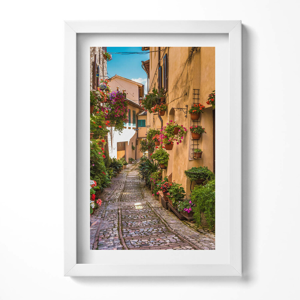 Tablou rama decorativ Strada Florilor din orașul umbrian