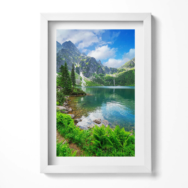Tablou living cu rama decorativ Peisaj montan de pădure