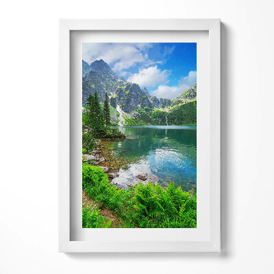 Tablou living cu rama decorativ Peisaj montan de pădure