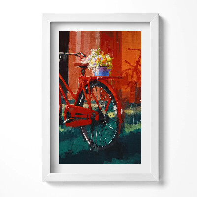 Tablou rama decorativ O bicicletă cu un aranjament floral