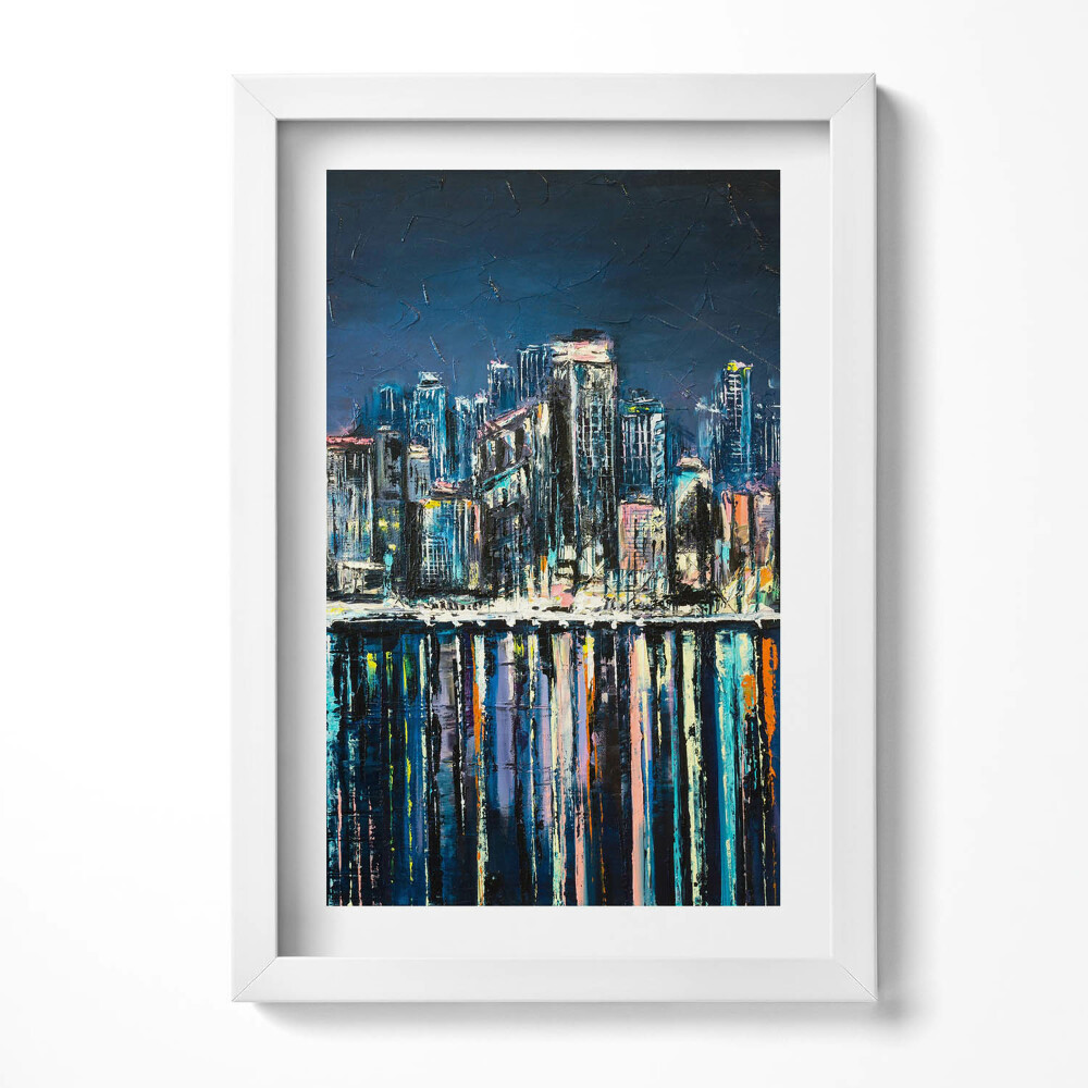 Tablou rama decorativ Țara Florilor - un oraș fantastic de pe litoral