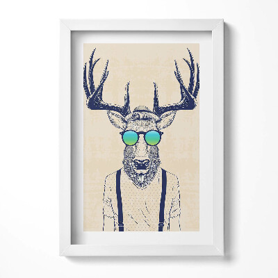 Tablou living cu rama decorativ Cerb abstract cu trăsături umane