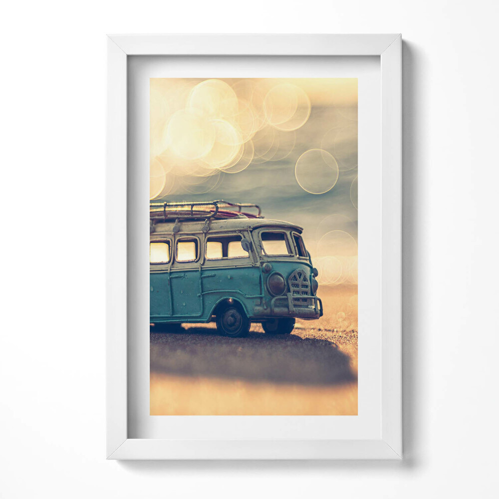 Tablou rama decorativ Rulotă pe plajă