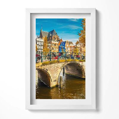 Tablou living cu rama decorativ Albastrul de toamnă al Amsterdamului