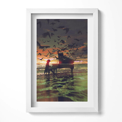 Tablou rama decorativ Concert pe plajă