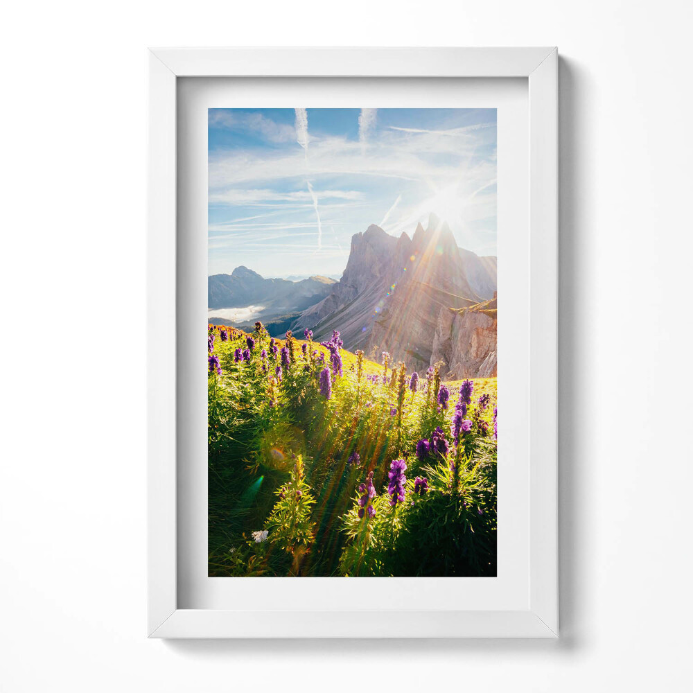 Tablou living cu rama decorativ Peisaj Dolomiți