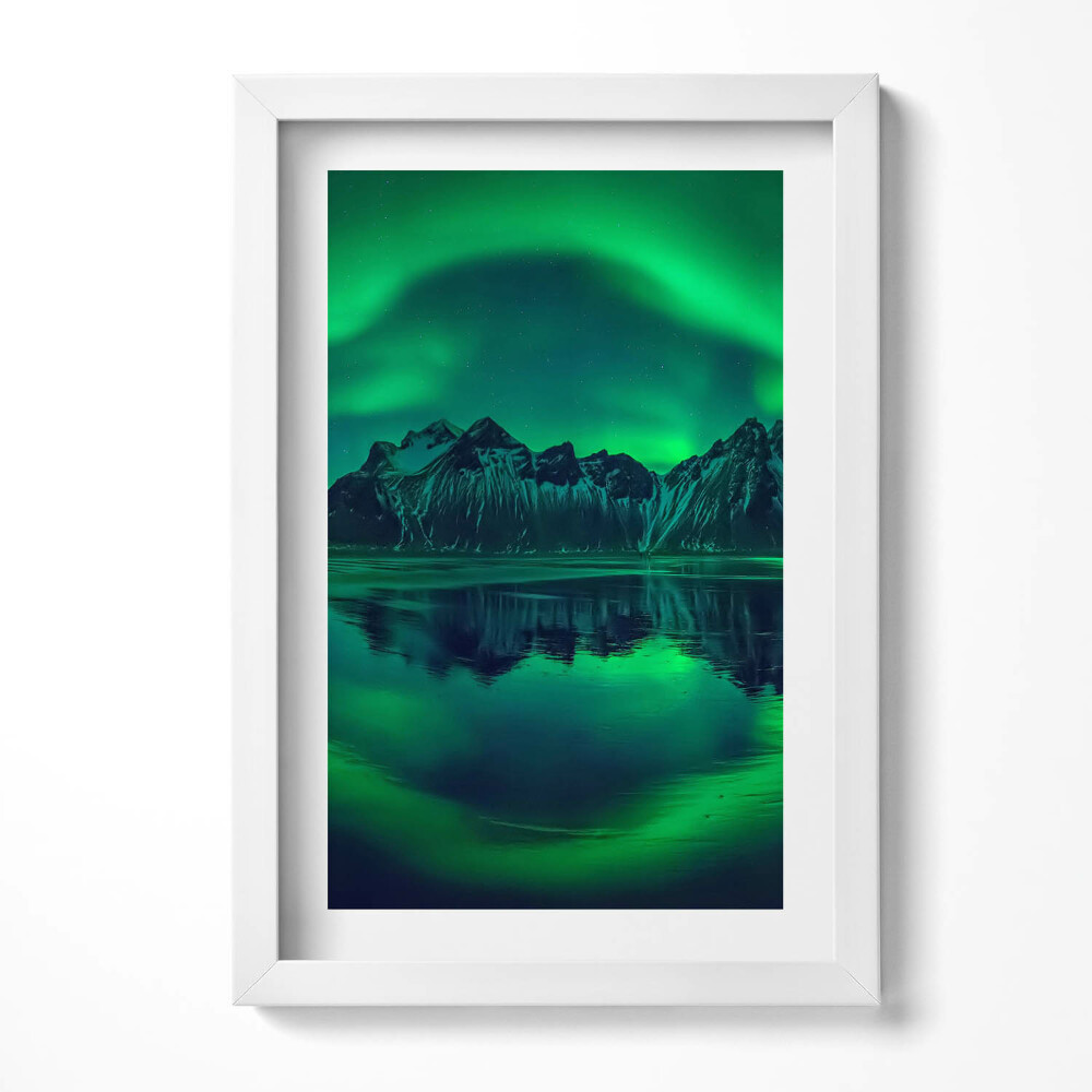 Tablou rama decorativ Aurora Boreală - Imagine în Oglindă