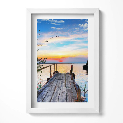 Tablou rama decorativ Barcă cu pânze pe lac