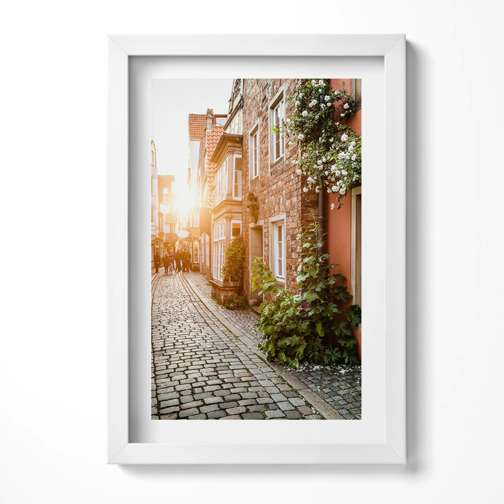 Tablou living cu rama decorativ Stradă italiană printre clădiri