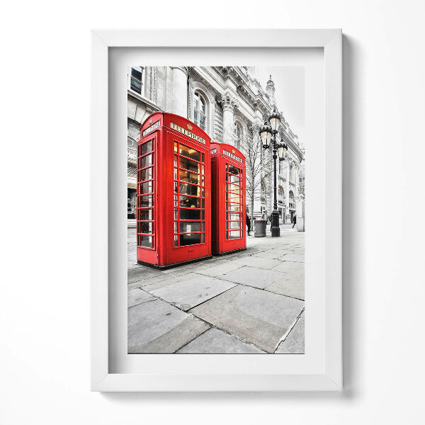 Tablou living cu rama decorativ Cabine telefonice roșii Londra