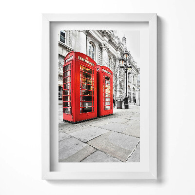 Tablou living cu rama decorativ Cabine telefonice roșii Londra