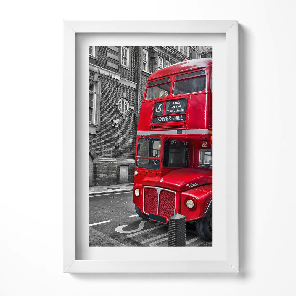 Tablou rama decorativ Autobuz roșu cu etaj