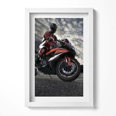 Tablou rama decorativ Bărbat pe motocicletă