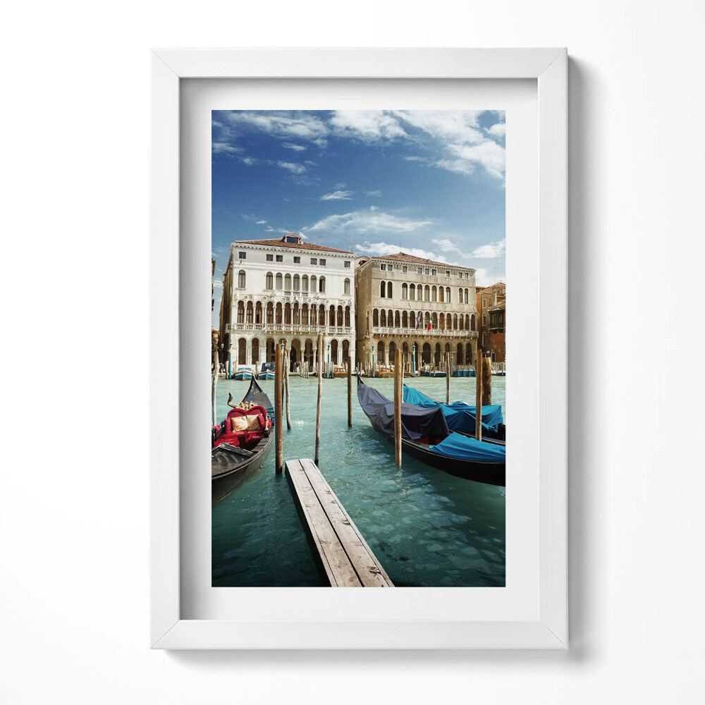 Tablou living cu rama decorativ Gondole Veneția Italia