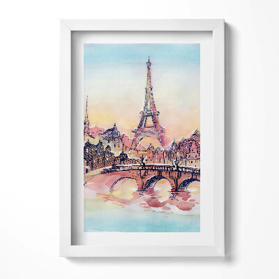 Tablou living cu rama decorativ Vedere pictată a Parisului