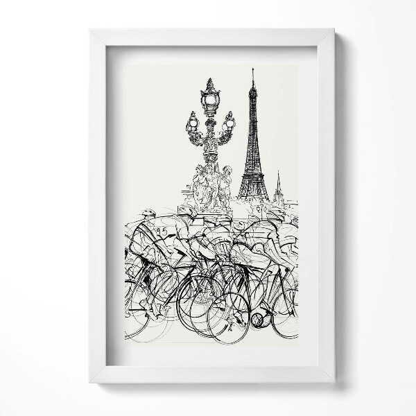 Tablou living cu rama decorativ Cursa de ciclism Abstraction
