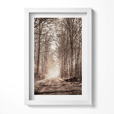 Tablou rama decorativ Cale de pădure în tonuri sepia