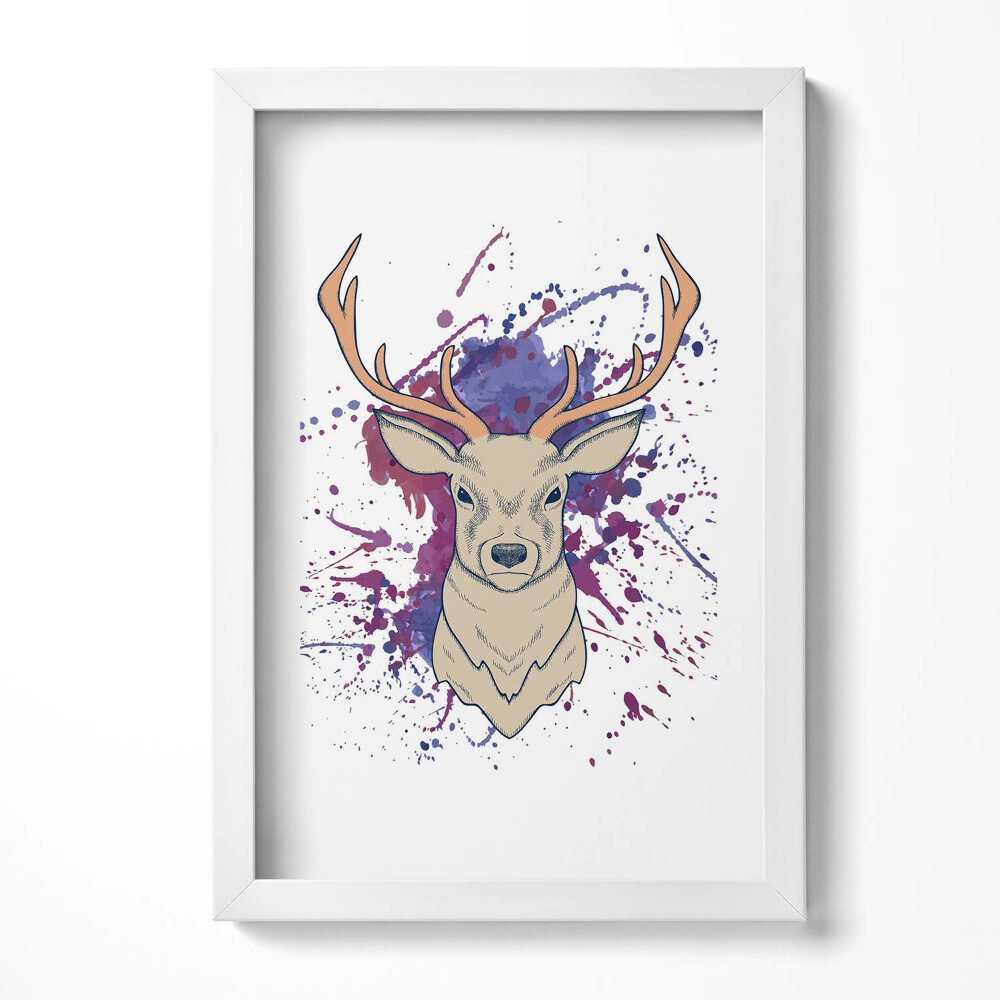 Tablou rama decorativ Ilustrație vectorială de cerb