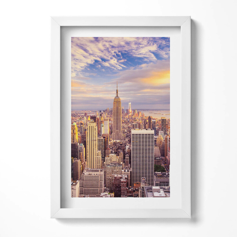 Tablou rama decorativ Apus de soare New York