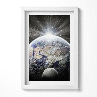 Tablou rama decorativ Vedere a Pământului și a Lunii