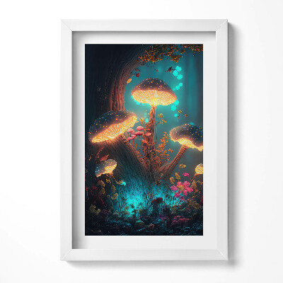 Tablou living cu rama decorativ Ciuperci de pădure și halucinogene