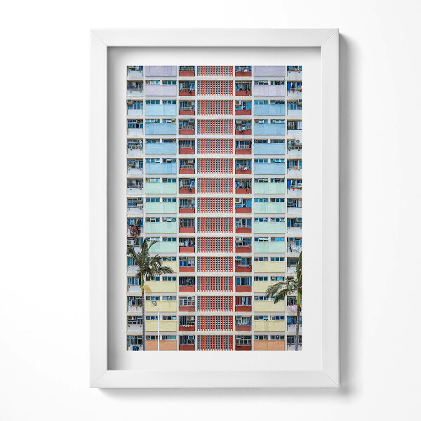 Tablou rama decorativ Clădire colorată Hong Kong