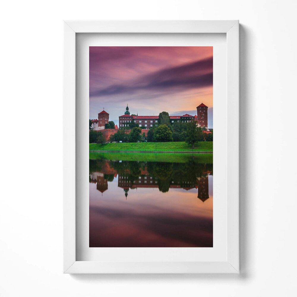 Tablou living cu rama decorativ Răsăritul soarelui la Castelul Regal Wawel