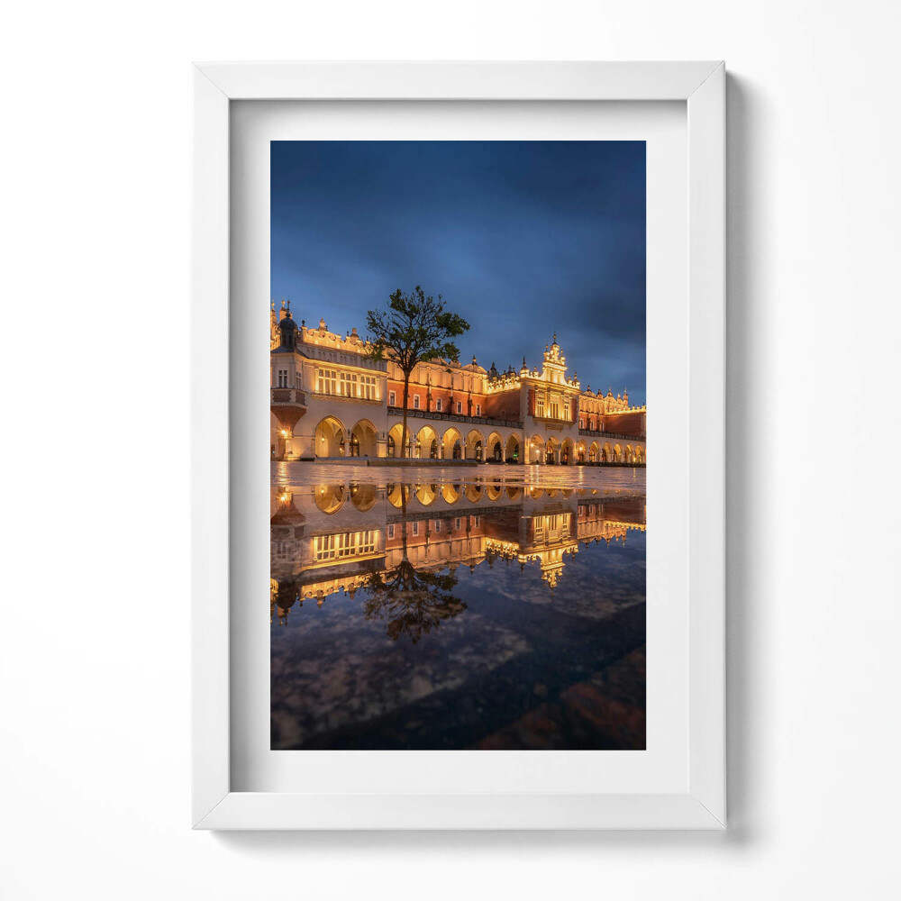 Tablou living cu rama decorativ Piața Cracovia - Hala de pânză