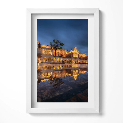 Tablou living cu rama decorativ Piața Cracovia - Hala de pânză