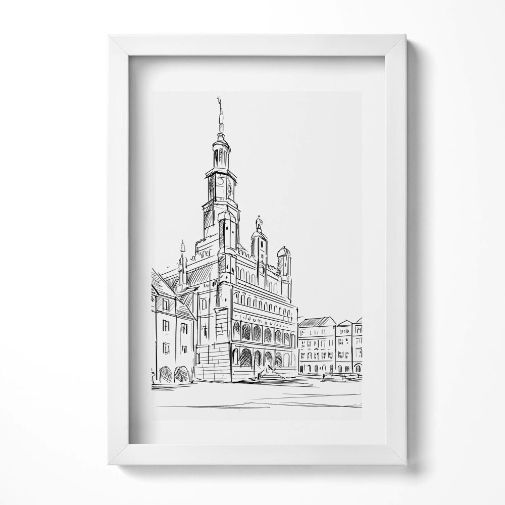 Tablou rama decorativ Schiță a orașului vechi din Poznan