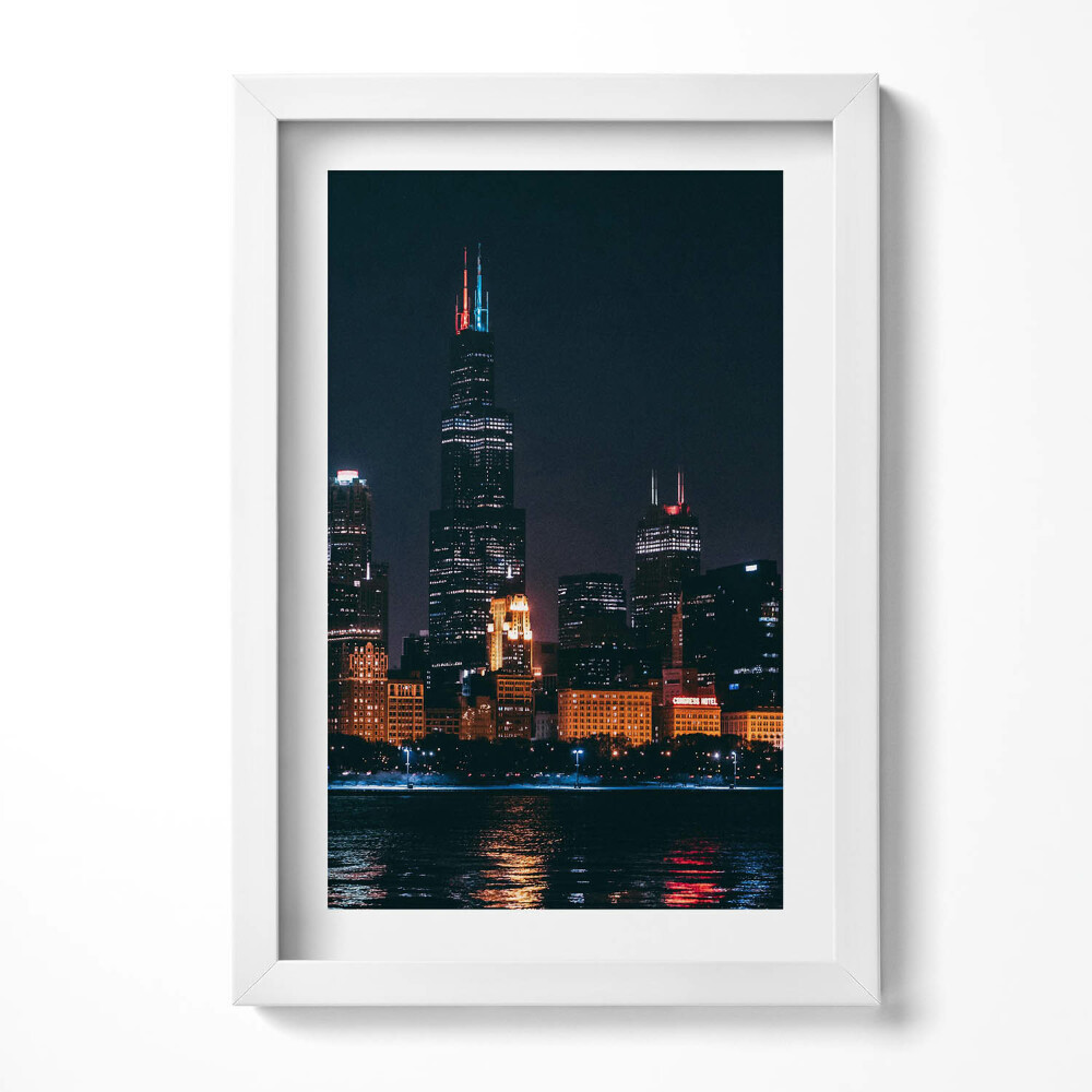 Tablou living cu rama decorativ Peisaj urban Chicago