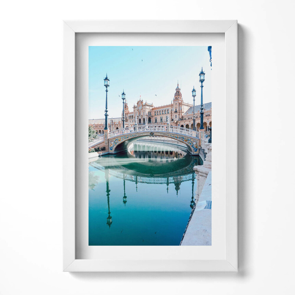 Tablou living cu rama decorativ Plaza de España din Sevilla