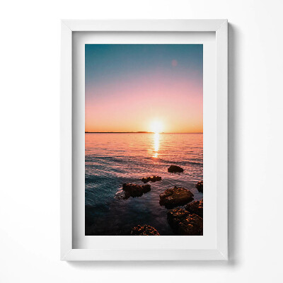 Tablou rama decorativ Stânci la apus