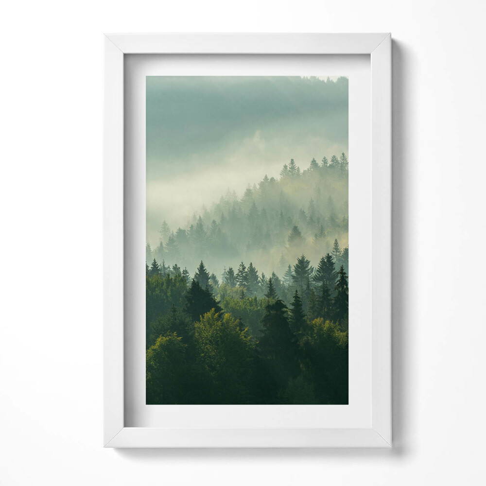 Tablou living cu rama decorativ Sunrise Beskids