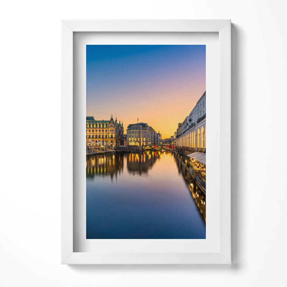 Tablou living cu rama decorativ Primăria orașului Hamburg, Germania