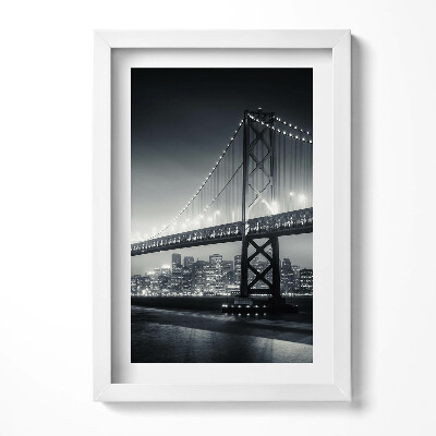 Tablou living cu rama decorativ Podul San Francisco noaptea