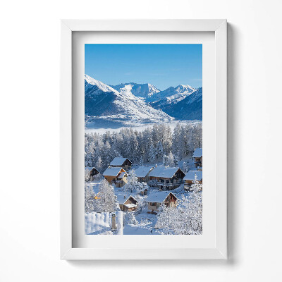 Tablou living cu rama decorativ Zăpadă în Alpi