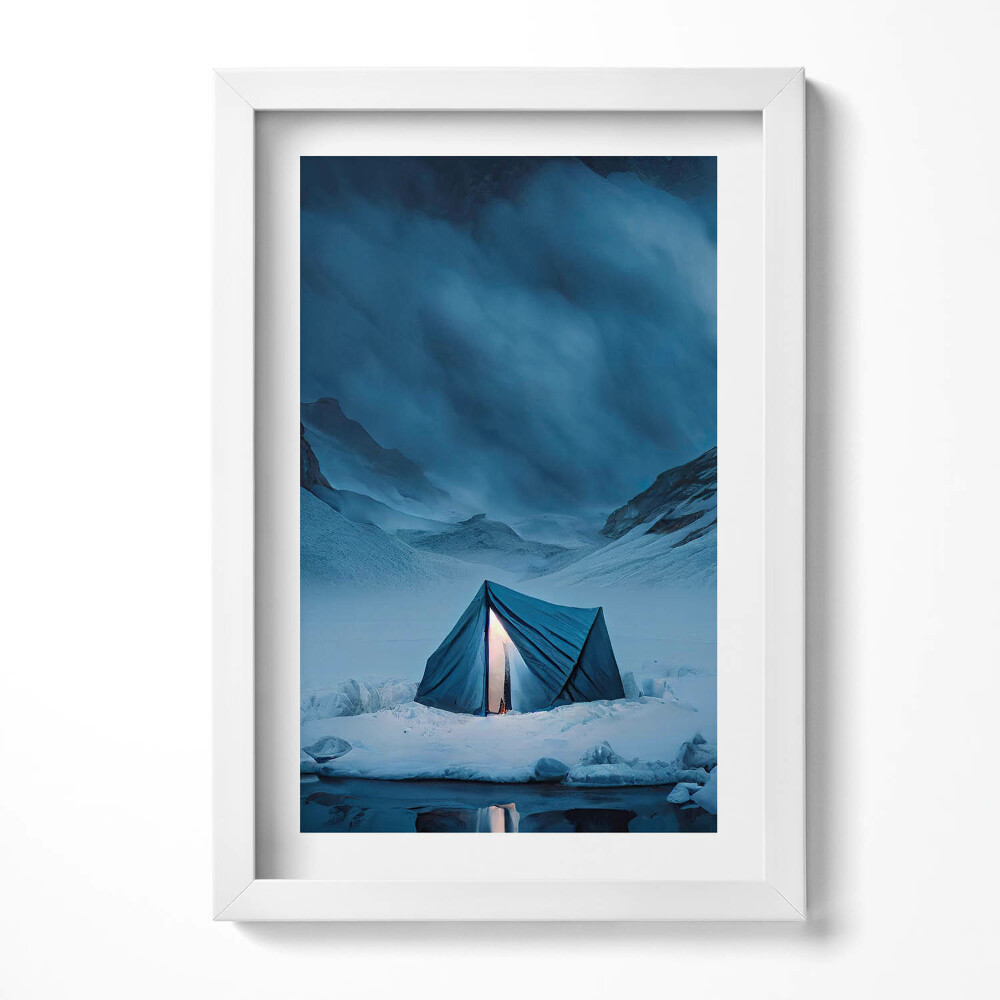 Tablou living cu rama decorativ Cort în munții Islandei