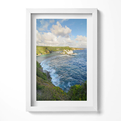 Tablou living cu rama decorativ Plaja cu stânci și valurile mării