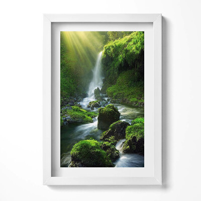 Tablou living cu rama decorativ Cascadă și stânci