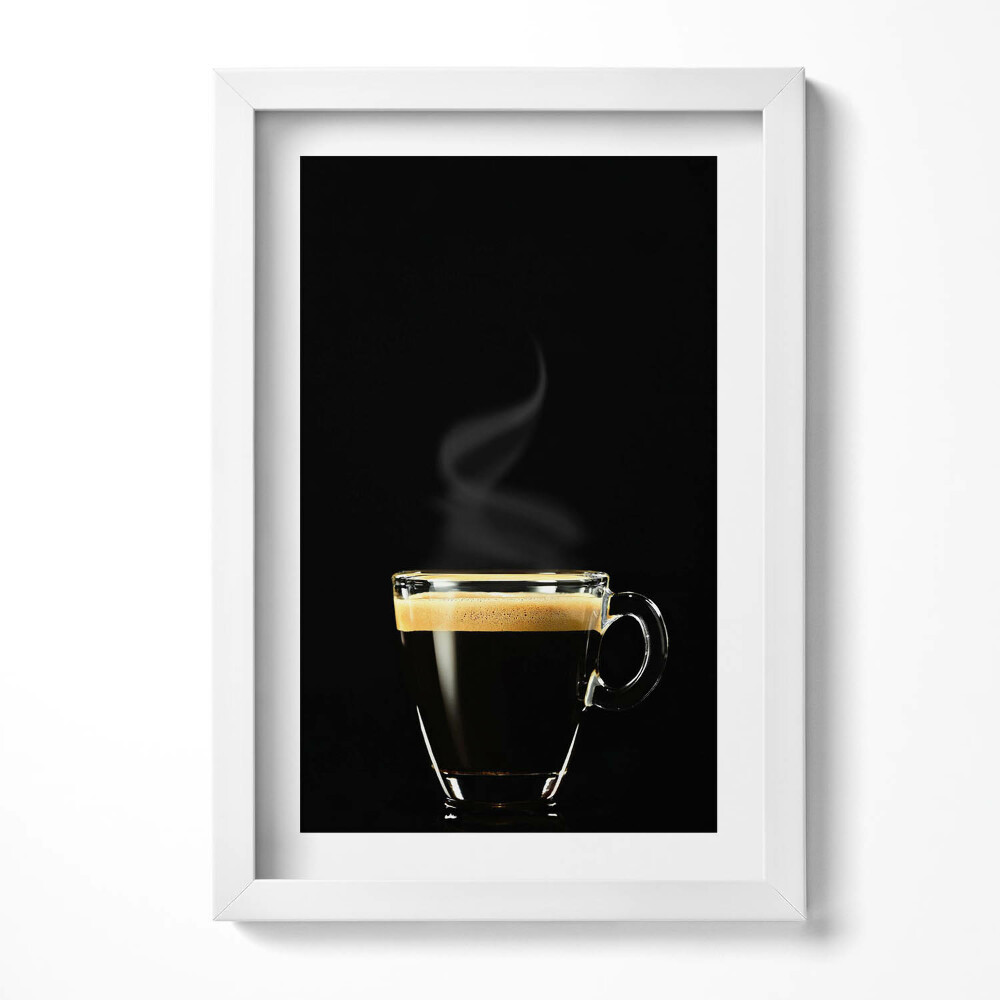 Tablou living cu rama decorativ Un pahar de cafea neagră