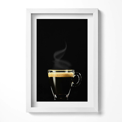Tablou living cu rama decorativ Un pahar de cafea neagră