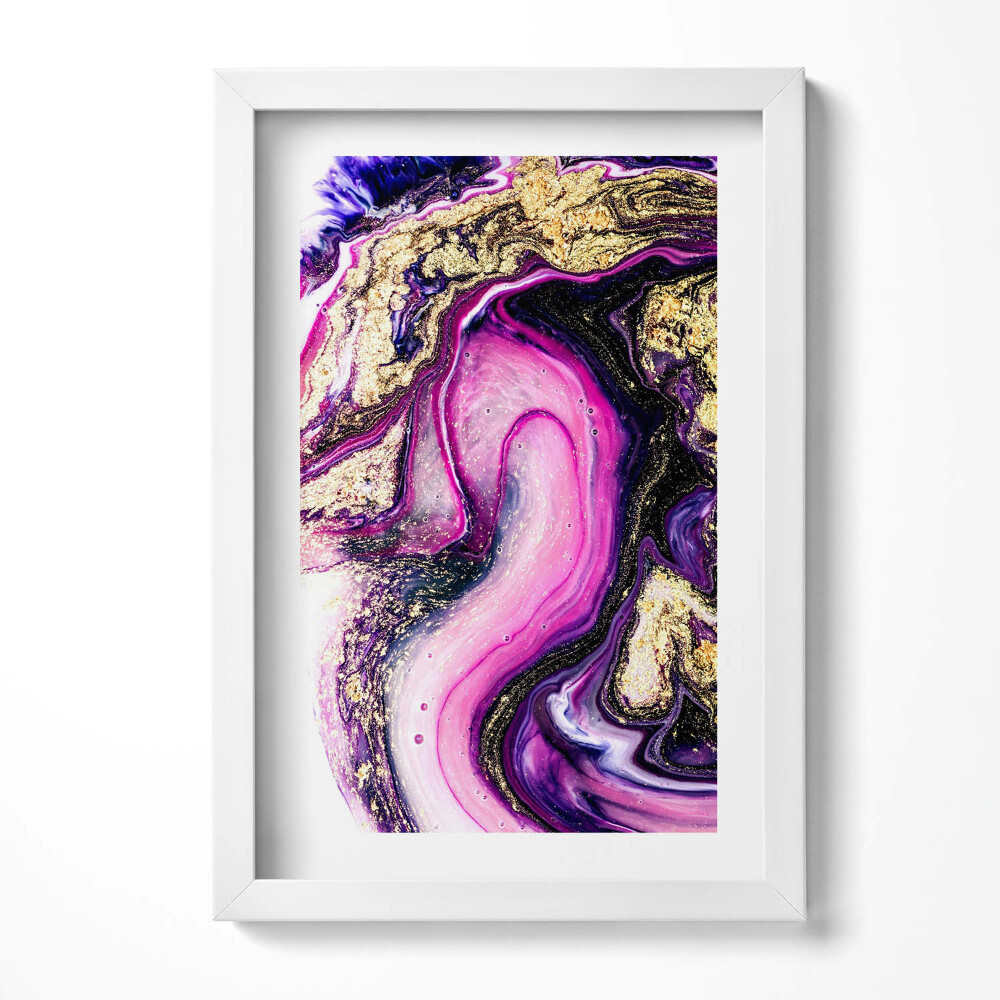 Tablou living cu rama decorativ Rezumat de marmură cu aur