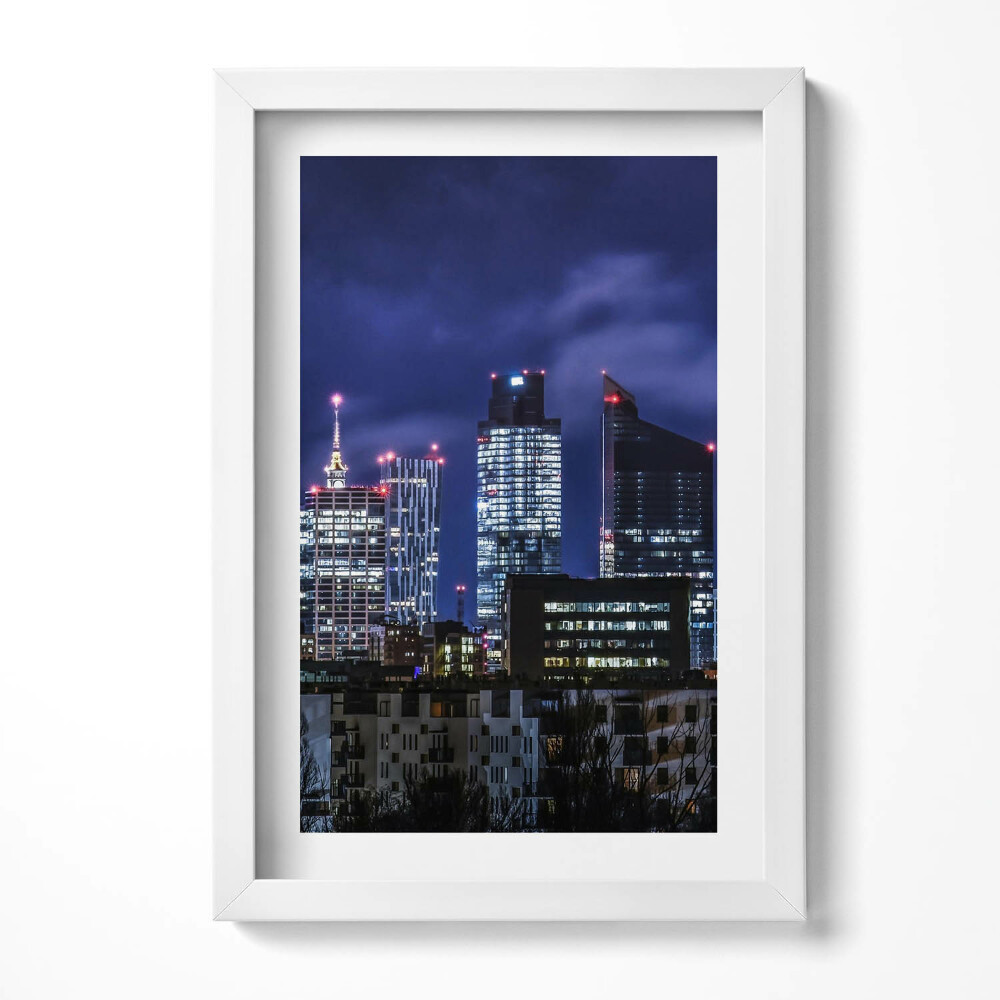 Tablou rama decorativ Clădirile orașului noaptea